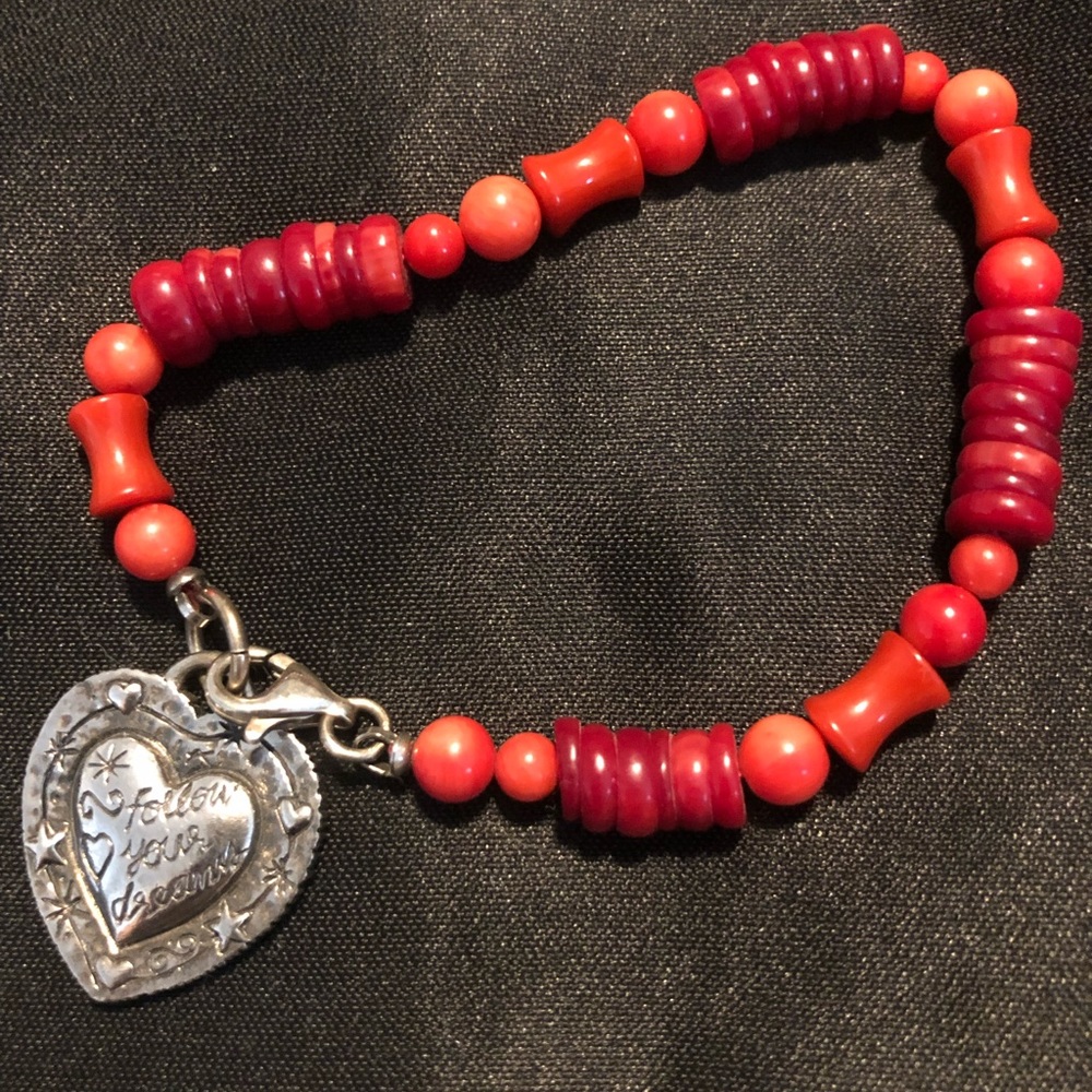Silpada Coral “Follow your dreams” bracelet.  RARE